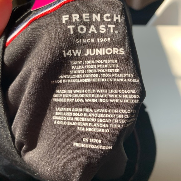 bnwt black pleated mini skirt / skort - size 14 XL - Picture 3 of 6